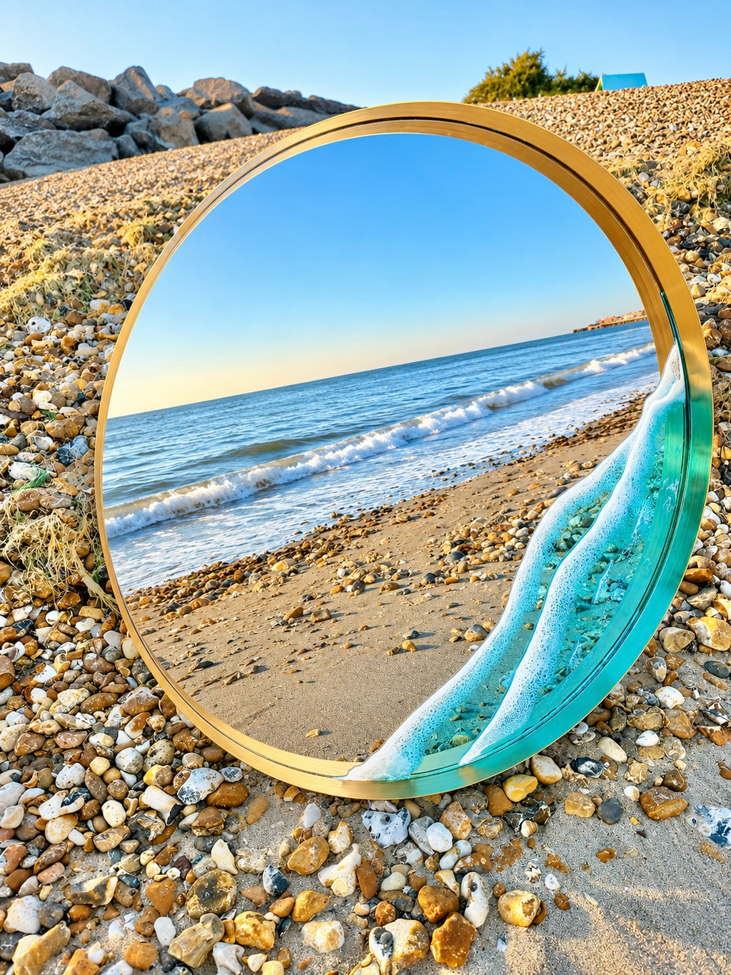 Coastal Edge – Resin Wall Mirror
