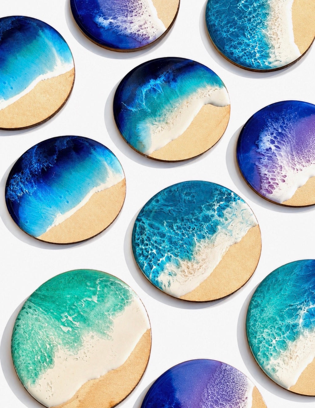 Round Beach Resin Coasters