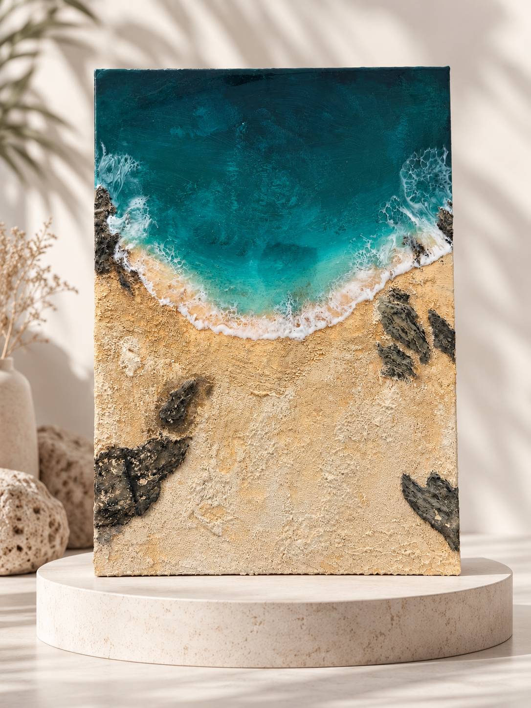 Emerald Bay – Textured Resin Coastal Art