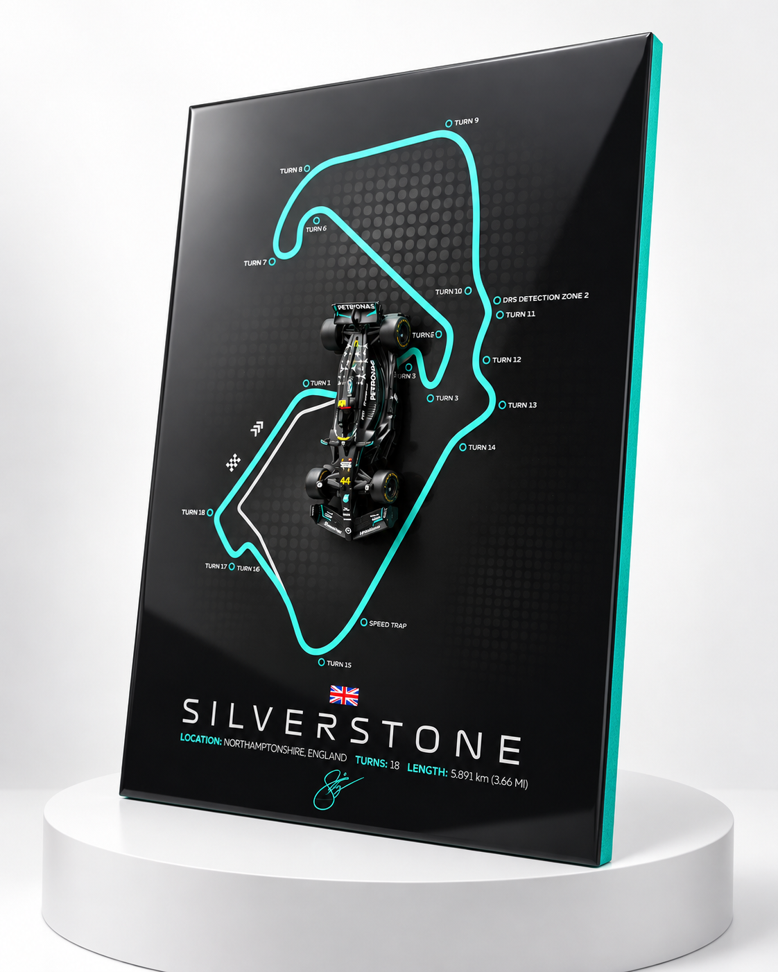 Silverstone Mercedes – 3D Resin F1 Track Art