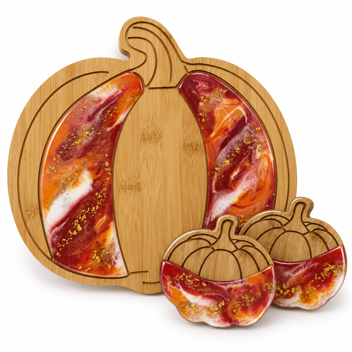 Pumpkin Resin Board & Coaster Set