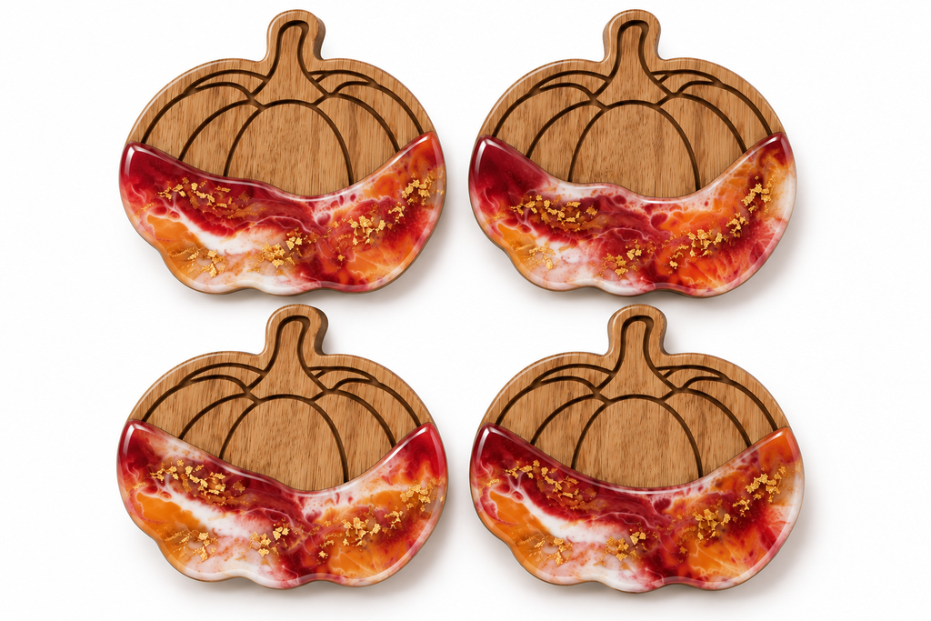 Pumpkin Resin Coasters