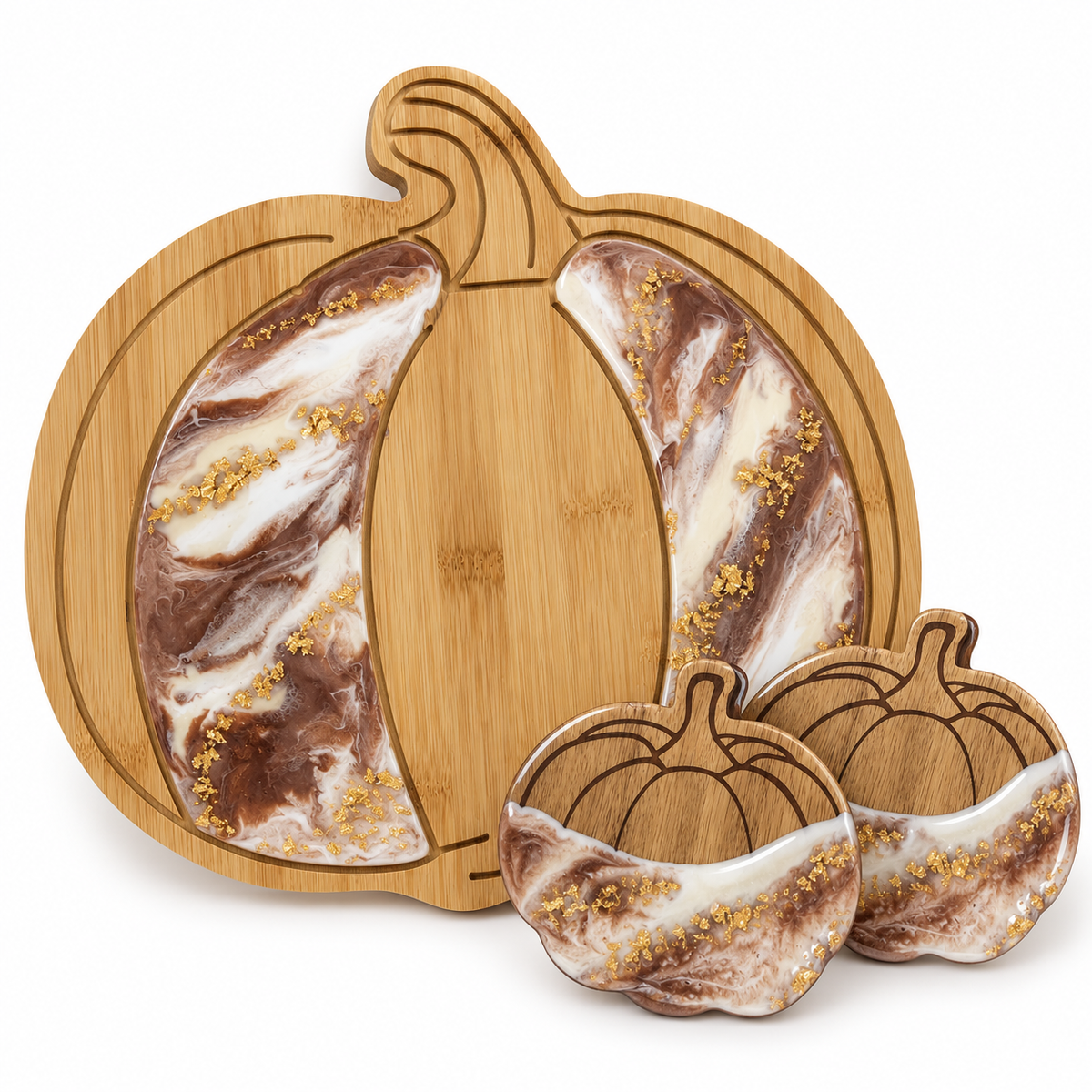 Pumpkin Resin Board & Coaster Set