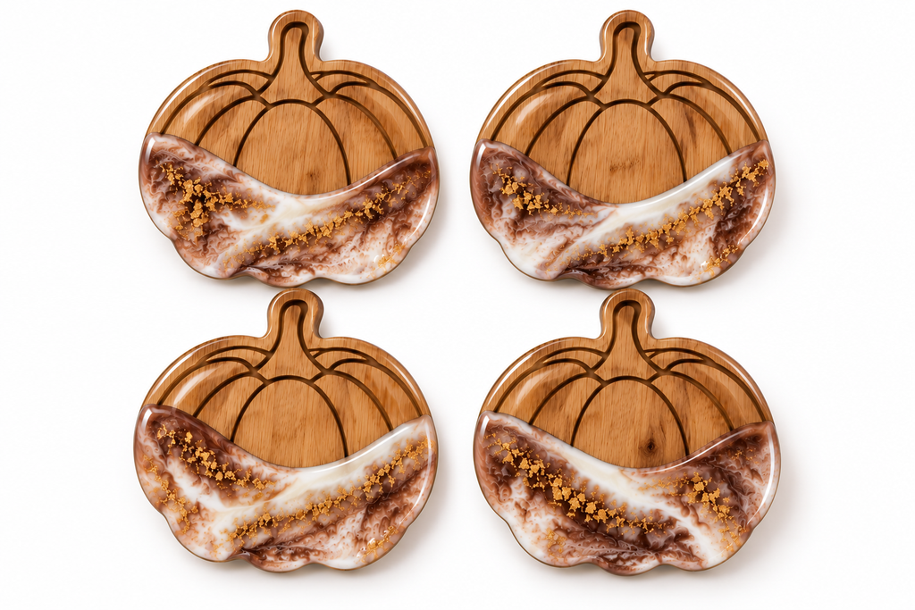 Pumpkin Resin Coasters